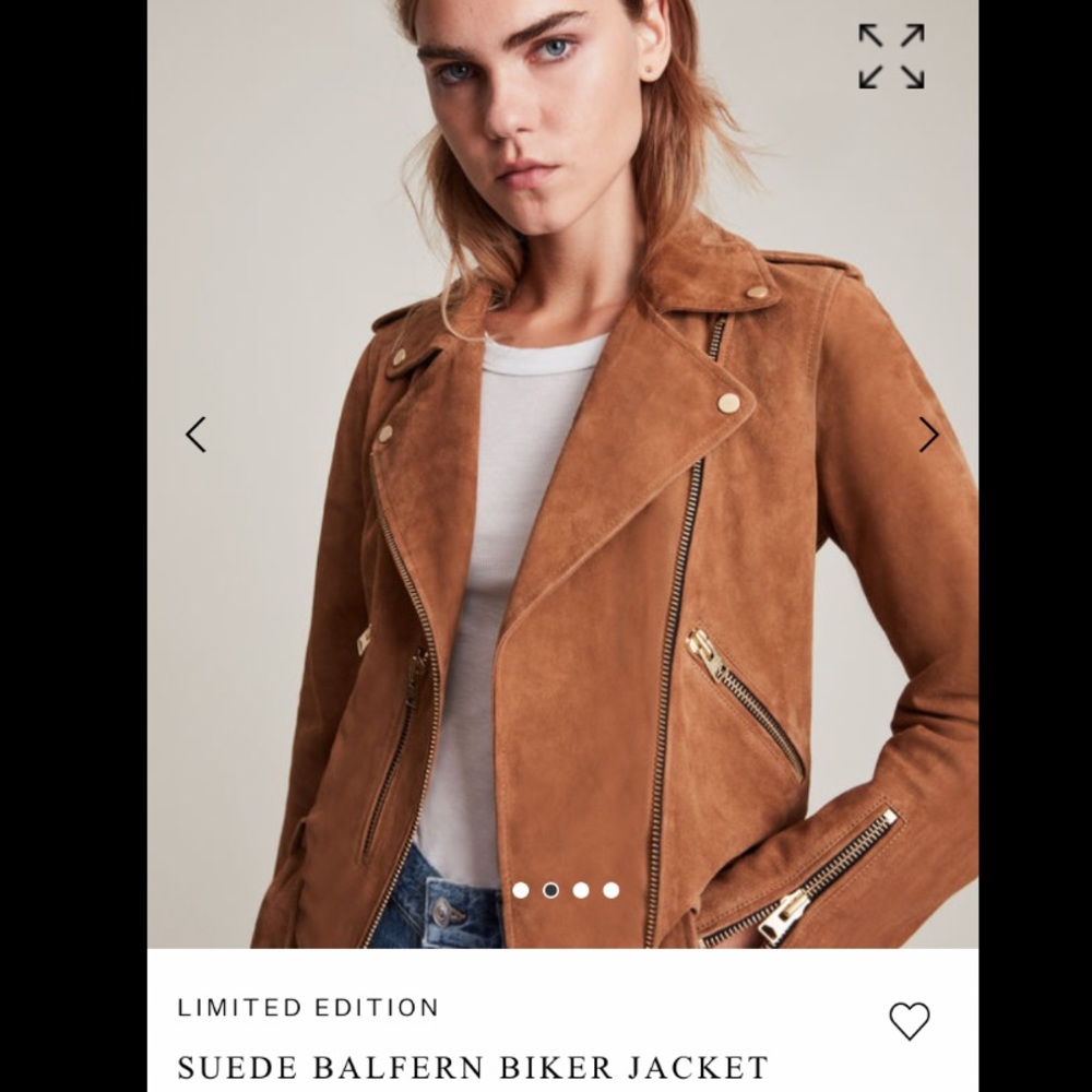 Allsaints Suede Balfern Biker Jacket - Picture 2 of 13